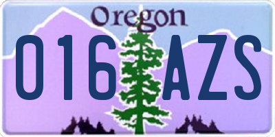 OR license plate 016AZS