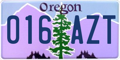OR license plate 016AZT