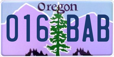 OR license plate 016BAB