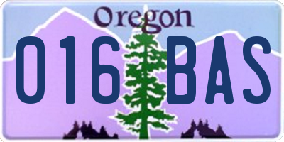 OR license plate 016BAS