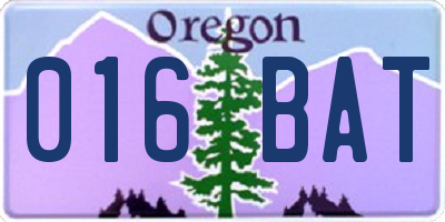 OR license plate 016BAT