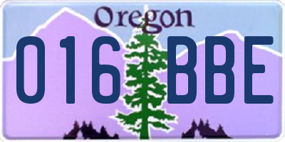 OR license plate 016BBE