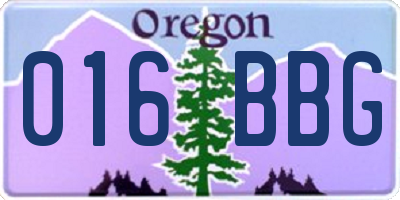 OR license plate 016BBG