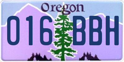 OR license plate 016BBH