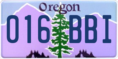 OR license plate 016BBI