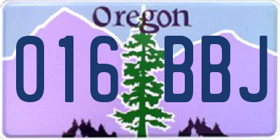 OR license plate 016BBJ