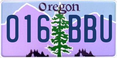 OR license plate 016BBU