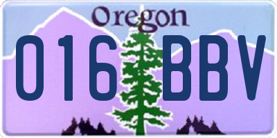 OR license plate 016BBV