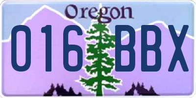 OR license plate 016BBX