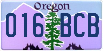OR license plate 016BCB