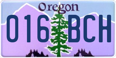 OR license plate 016BCH