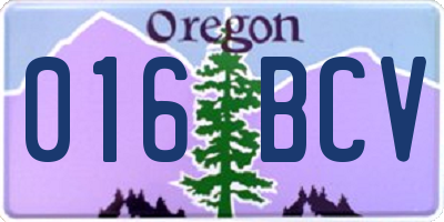 OR license plate 016BCV