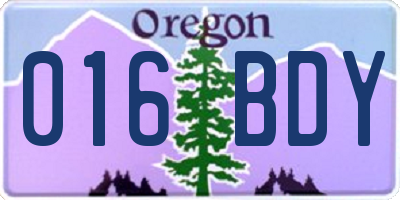 OR license plate 016BDY