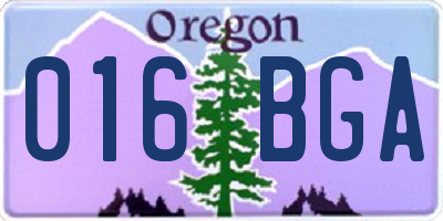 OR license plate 016BGA