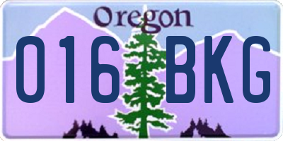 OR license plate 016BKG