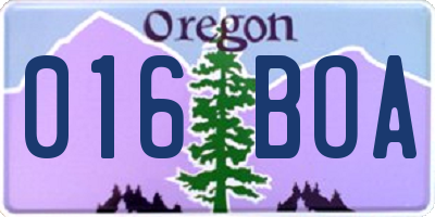 OR license plate 016BOA