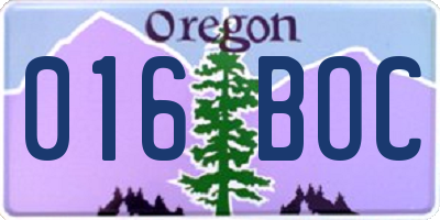 OR license plate 016BOC