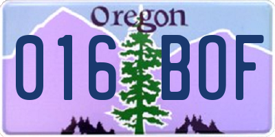 OR license plate 016BOF