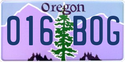 OR license plate 016BOG