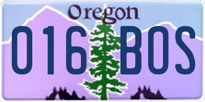 OR license plate 016BOS