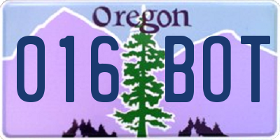OR license plate 016BOT