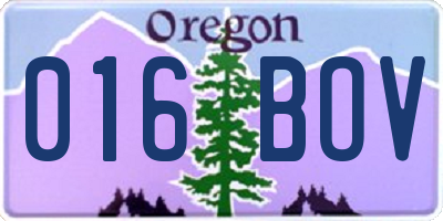 OR license plate 016BOV