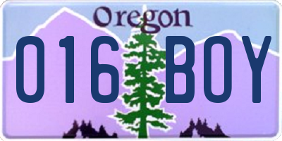OR license plate 016BOY