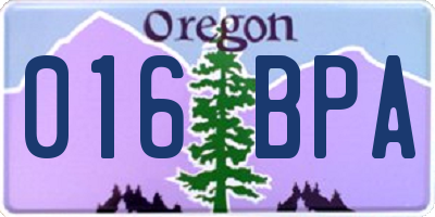 OR license plate 016BPA