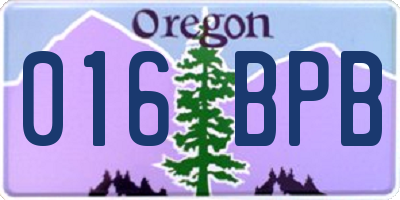 OR license plate 016BPB