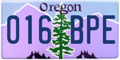 OR license plate 016BPE