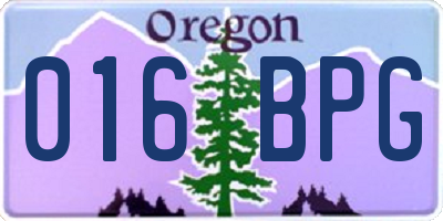 OR license plate 016BPG