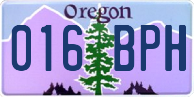 OR license plate 016BPH