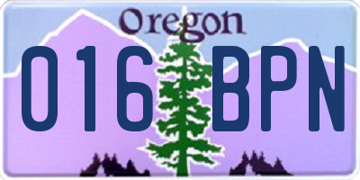 OR license plate 016BPN