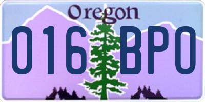 OR license plate 016BPO