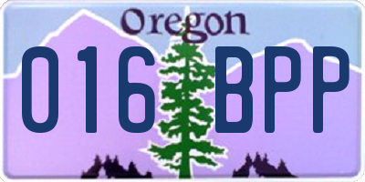 OR license plate 016BPP