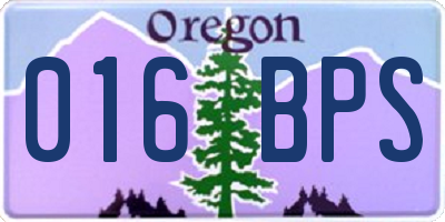OR license plate 016BPS