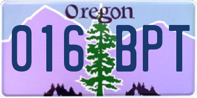 OR license plate 016BPT