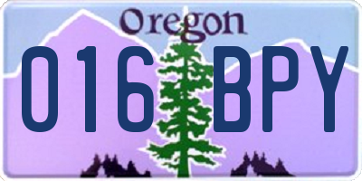 OR license plate 016BPY