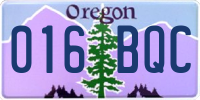 OR license plate 016BQC