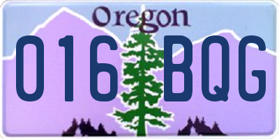 OR license plate 016BQG