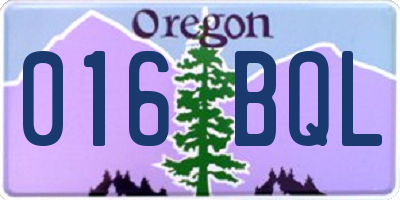 OR license plate 016BQL
