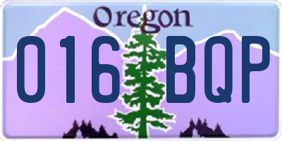 OR license plate 016BQP
