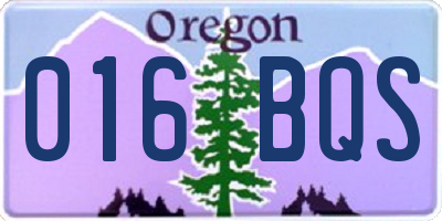 OR license plate 016BQS