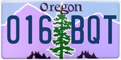 OR license plate 016BQT