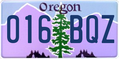 OR license plate 016BQZ
