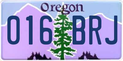 OR license plate 016BRJ