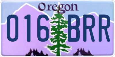 OR license plate 016BRR