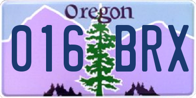 OR license plate 016BRX