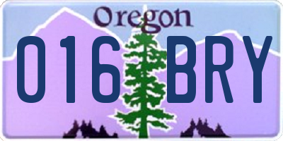 OR license plate 016BRY