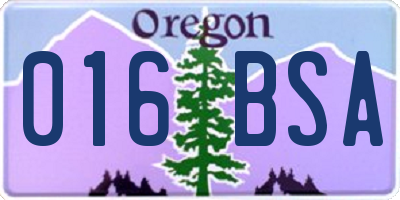 OR license plate 016BSA